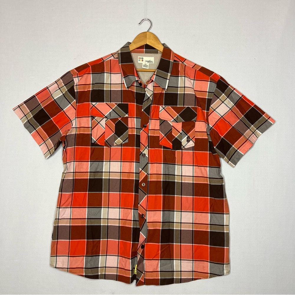 Miskeen Originals Shirt Mens Short Sleeve Button Down Plaid Casual Plus 3X
